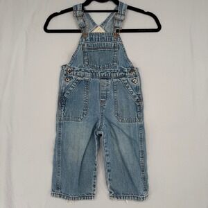 Genuine Kids from OshKosh Toddler Boys Blue Denim Overalls Size 2T Medium Wash